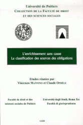 L'enrichissement sans cause - La classification des sources des obligations