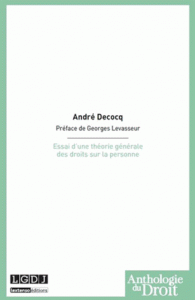 Essai d'une théorie générale des droits sur la personne