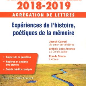 Expérience de l'histoire, poétiques de la mémoire 2018/2019 : agrégation de lettres, Littérature générale et comparée