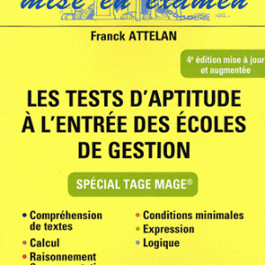 Les tests d'aptitude à l'entrée des écoles de gestion